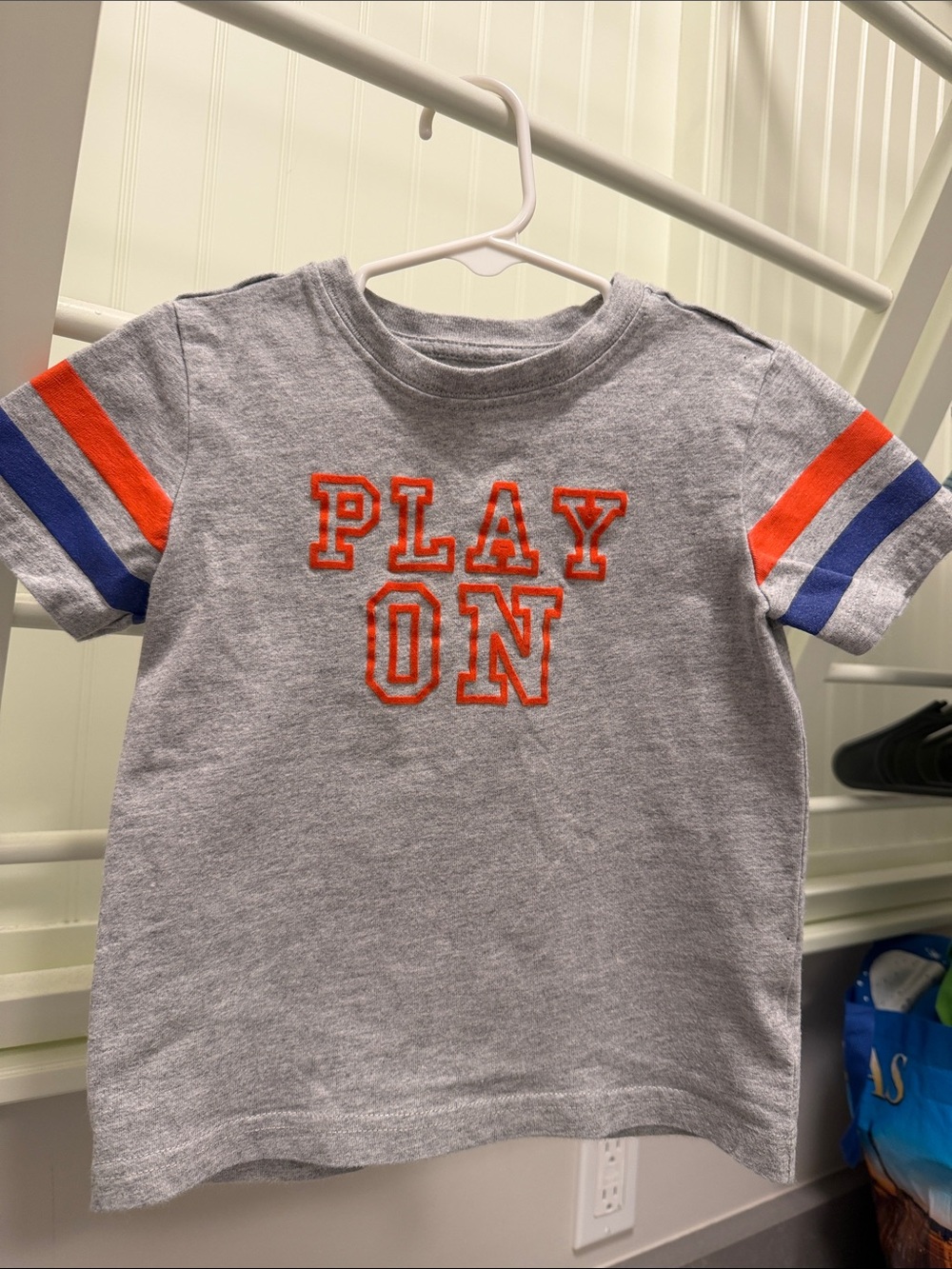 Janie and Jack Grey Tee with Orange & Blue Lettering